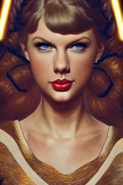 Prompt: Taylor Swift as Princess Leia in Star Wars, oil on canvas, intricate, portrait, 8k highly professionally detailed, HDR, CGsociety, in the style of the Brothers Hildebrandt