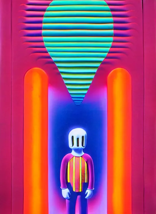 Prompt: endless by shusei nagaoka, kaws, david rudnick, airbrush on canvas, pastell colours, cell shaded, 8 k,