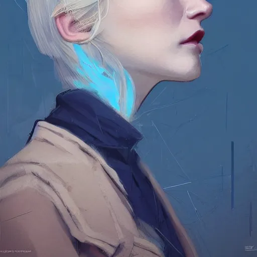 Image similar to Beautiful girl with a blond hair and blue eyes profile picture by Greg Rutkowski, asymmetrical, Organic Painting , Matte Painting, geometric shapes, hard edges, street art, trending on the artstation, realistic:2 by Sachin Teng:4, blur: -4