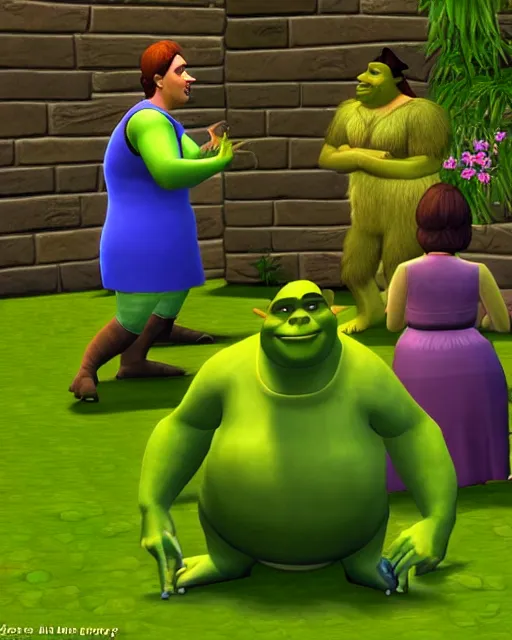 Image similar to shrek in the sims 3 has a problem