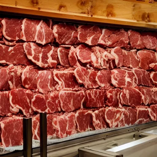 Image similar to a wall made out of meat and flesh