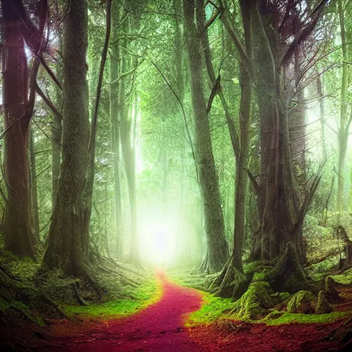 Image similar to epic journey onto the forest of a magical forest within a forest