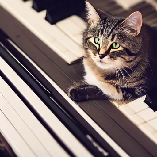 Image similar to photo of a cat playing a keyboard