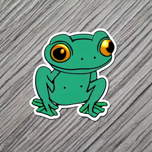 Prompt: Frog Chibi emote, sticker