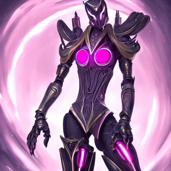 Image similar to highly detailed exquisite fanart, of a beautiful female warframe, but as an anthropomorphic elegant robot female dragoness, glowing eyes shiny, and smooth off-white plated armor, bright Fuchsia skin beneath the armor, sharp claws, robot dragon four fingered hands, and robot dragon feet, standing elegant pose, close-up shot, full body shot, epic cinematic shot, professional digital art, high end digital art, singular, realistic, DeviantArt, artstation, Furaffinity, 8k HD render, epic lighting, depth of field