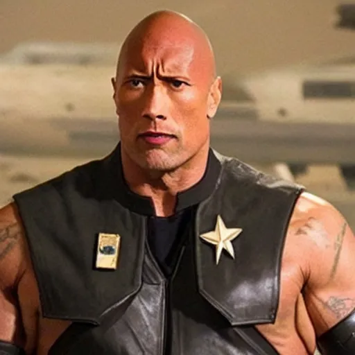 Prompt: star fleet admiral dwayne the rock johnson