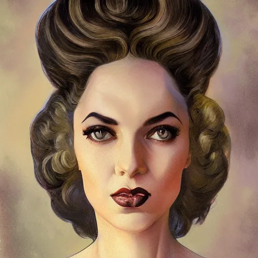 Prompt: a streamline moderne, ( art nouveau ), multi - racial portrait in the style of charlie bowater, and in the style of donato giancola, and in the style of charles dulac. intelligent, expressive eyes. symmetry, ultrasharp focus, dramatic lighting, semirealism, intricate symmetrical ultrafine ( ( dieselpunk ) ) background detail.