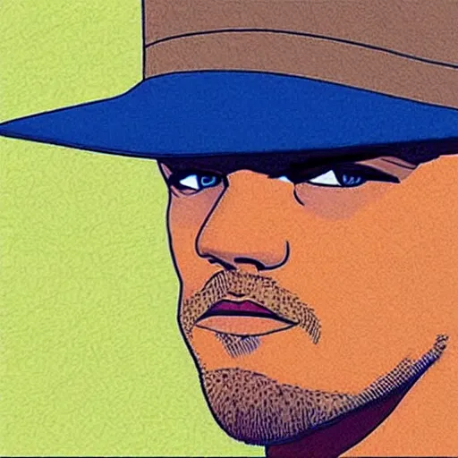 Prompt: “ leonardo dicaprio retro minimalist portrait by jean giraud, moebius starwatcher comic, 8 k ”