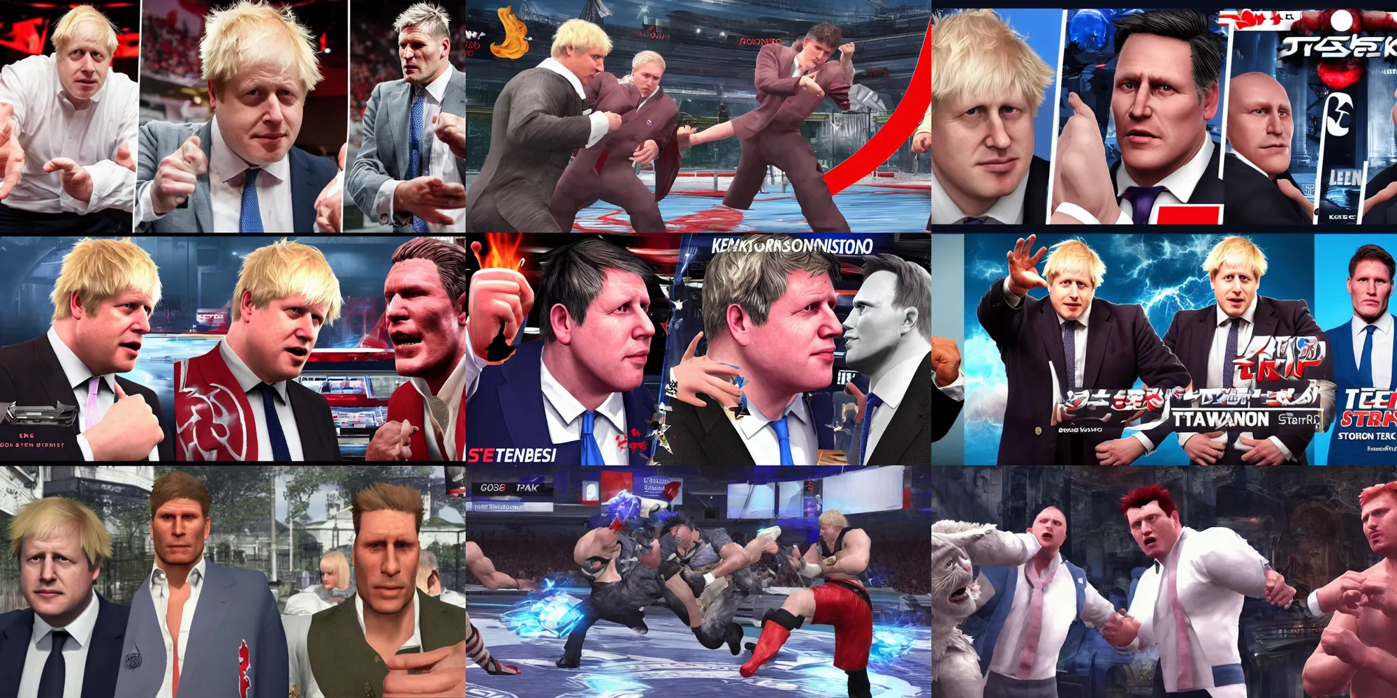 Image similar to boris johnson vs keir starmer in tekken