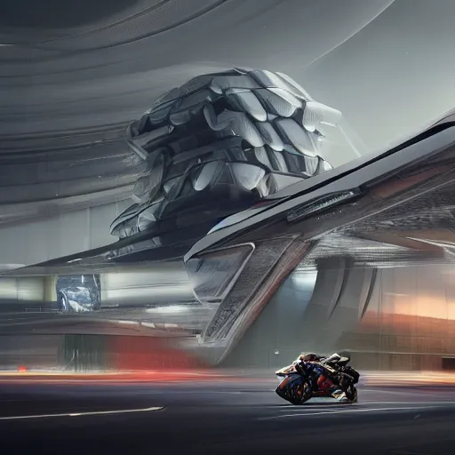 Image similar to sci-fi organic brutalism speed dynamic o x u motorcycle on the coronation of napoleon painting and digital billboard in the middle, unreal engine 5, keyshot, octane, artstation trending, ultra high detail, ultra realistic, cinematic, 8k, 16k, in style of zaha hadid, in style of nanospace artstation, in plastic,dark, tilt shift,