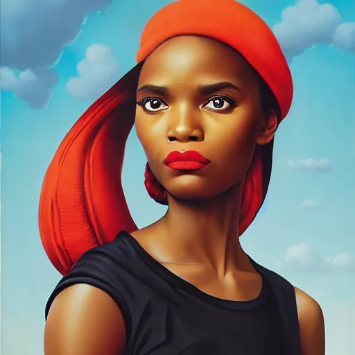 Image similar to berlin city portrait, black girl, Pixar style, by Tristan Eaton Stanley Artgerm and Tom Bagshaw.