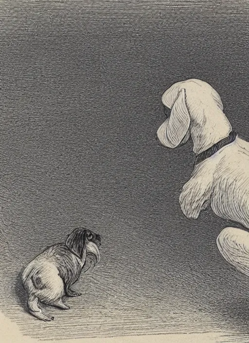 Image similar to candid portrait of jack russel dog looking up barking, from behind, night sky, highly detailed, side view, illustrated by peggy fortnum and beatrix potter and sir john tenniel