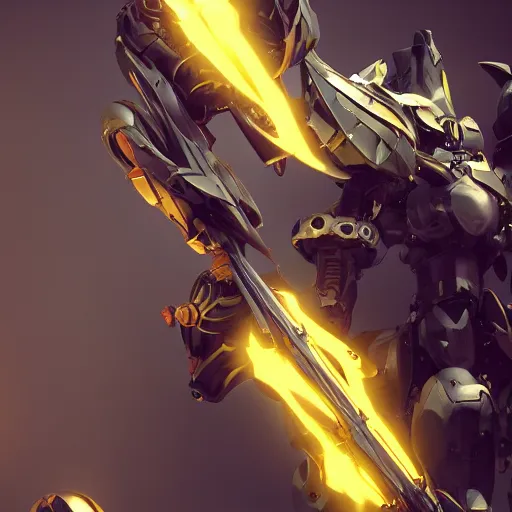 Image similar to anthro mecha dragon holding a yellow sword, photorealistic, 4k, artstation, 8k wallpaper, unreal engine 5, ue5