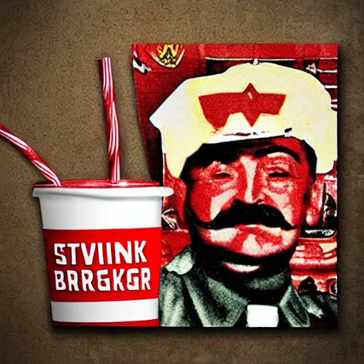 Image similar to stalin drink burger