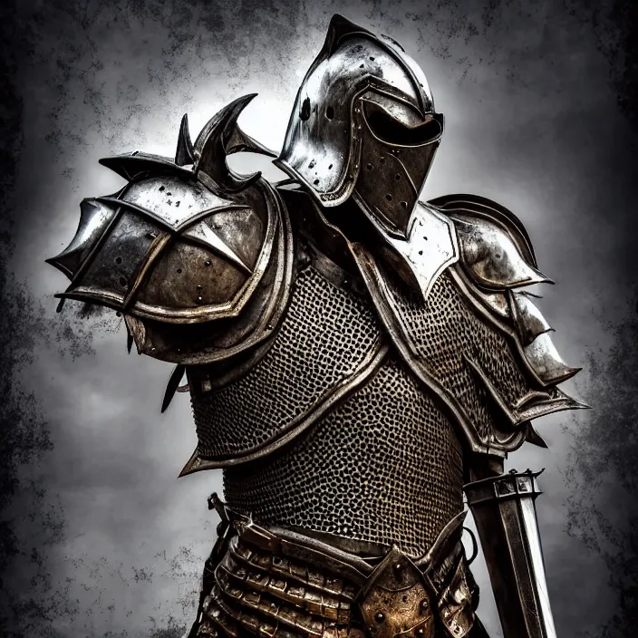 Prompt: digital art of a warrior headless, no head, body with, with metal themed fantasy epic armour, highly detailed, hdr, smooth, sharp focus, high resolution, award - winning photo