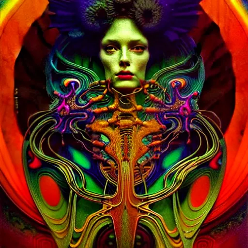 Image similar to extremely psychedelic beautiful brutalist organism infected by night. intricate, elegant, highly detailed, extremely lifelike photorealistic digital painting, artstation. steichen, gaston bussiere, tom bagshaw, brutalist cyberpunk alphonse mucha. elegant minimalism. anatomically correct. sharp focus. gold with white accents. surreal lush cosmic hallucination