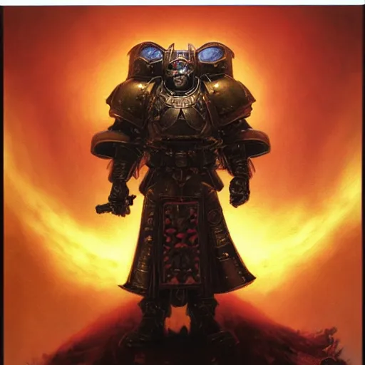 Image similar to warhammer 4 0 k god emperor armor, anthropomorphic shiba inu, stuning 3 d render, masterpiece, glowing black aura, foggy dark, by donato giancola and greg rutkowski and wayne barlow and zdzisław beksinski, realistic face