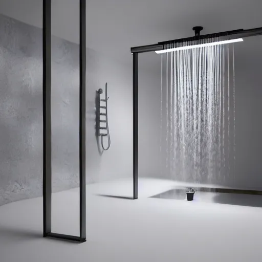 Image similar to still photo of a japanese shower, highly detailed, photorealistic portrait, bright studio setting, studio lighting, crisp quality and light reflections, unreal engine 5 quality render