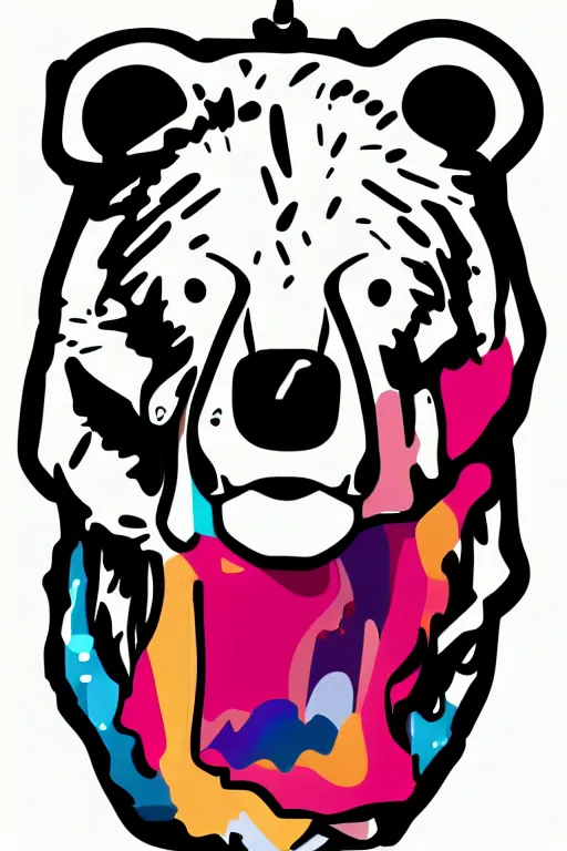 Image similar to Portrait of a polar bear, mafia, gangster, sticker, colorful, illustration, highly detailed, simple, smooth and clean vector curves, no jagged lines, vector art, smooth