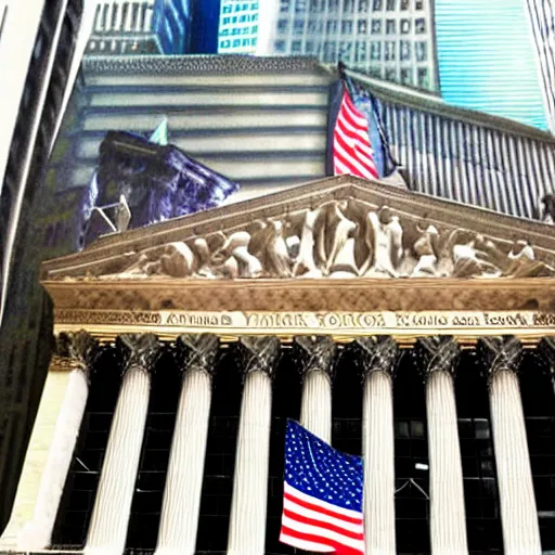 Image similar to the new york stock exchange, beginning to liquidate, concept art