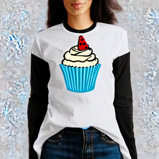 Prompt: toon cupcake on shirt