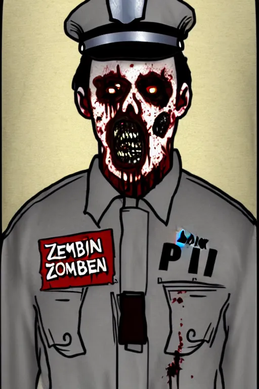 Prompt: zombie policeman
