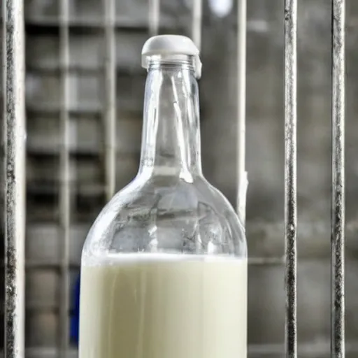 Image similar to bottle of milk inside a jail
