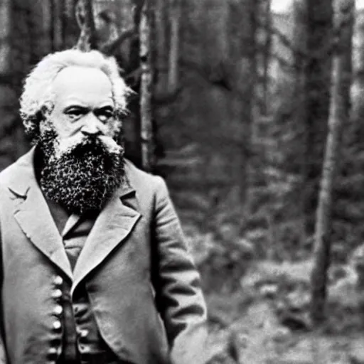 Image similar to Karl Marx caught on trail cam footage