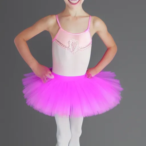 Image similar to victoria's secret ballerina, symmetrical face, tutu, pointe shoes