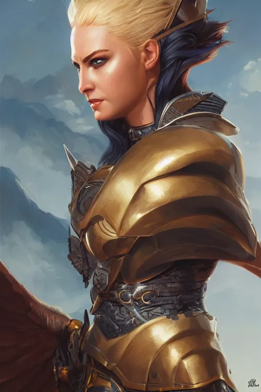 Image similar to amazon valkyrie athena, d & d, fantasy, portrait, highly detailed, headshot, digital painting, trending on artstation, concept art, sharp focus, illustration, art by artgerm and greg rutkowski and magali villeneuve