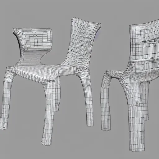 Image similar to 3 d render of a chair made out of bones