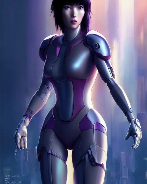 Image similar to weta disney pixar movie still portrait photo of motoko kusanagi ghost in the shell : : as cyborg woman by pixar : : by weta, wlop, ilya kuvshinov, rossdraws, artgerm, marvel, maxim cover, latex, octane render, sweaty, iridescent, bright morning, anime, liosh, mucha : :