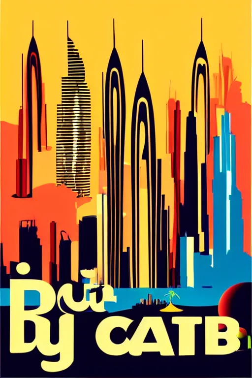 Image similar to minimalist boho style art of colorful dubai at sunrise, illustration, vector art