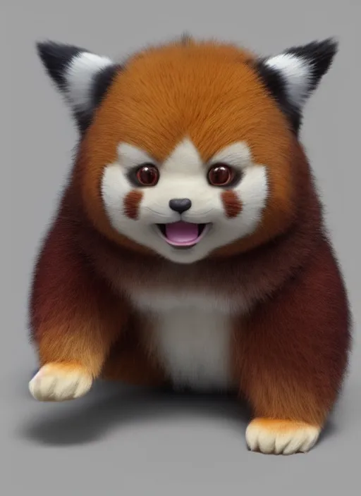 Prompt: high quality 3 d render hyperrealist very cute muted color fluffy! pikachu red panda hybrid highly detailed, vray smooth, in the style of detective pikachu, hannah yata charlie immer, soft indoor light, low angle, uhd 8 k, sharp focus