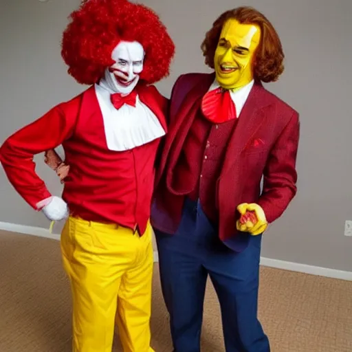 Image similar to saul goodman dressed as ronald mcdonald