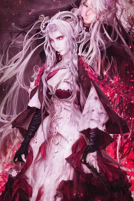 Image similar to tonemapped shalltear bloodfallen by akihiko yoshida and ayami kojima