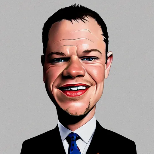 Image similar to illustration caricature of matt damon