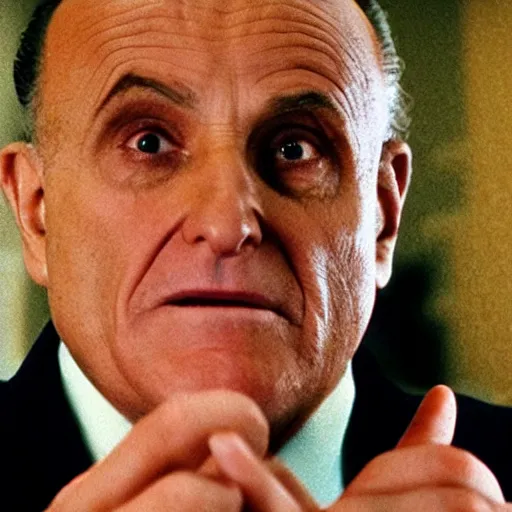 Prompt: Film still of Rudy Giuliani playing the role of Emperor Palpatine