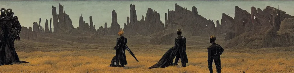 Image similar to cyborgs by caspar david friedrich