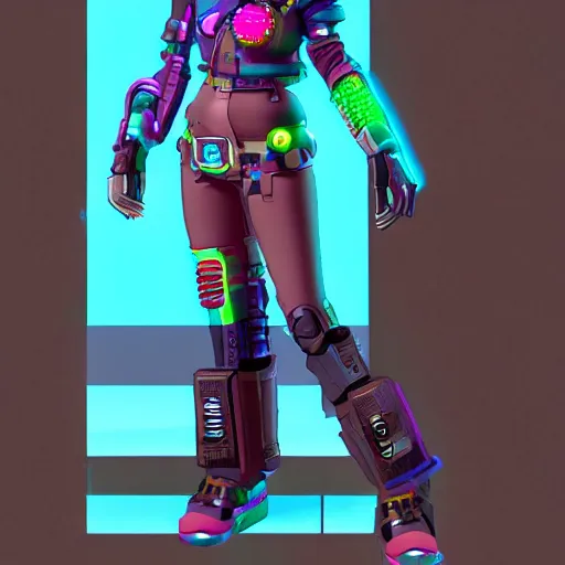 Image similar to The newest low polly cyberpunk character model