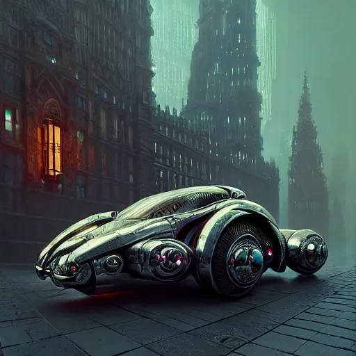 Image similar to cyborg supercar slick, animal : by michal karcz, daniel merriam, victo ngai and guillermo del toro : ornate, dynamic, particulate, intricate, elegant, highly detailed, centered, artstation, smooth, sharp focus, octane render