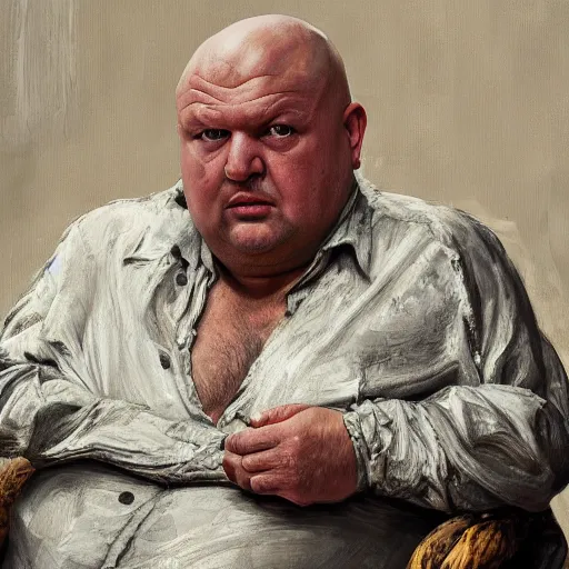 Image similar to high quality high detail painting by lucian freud, hd, varys from game of thrones