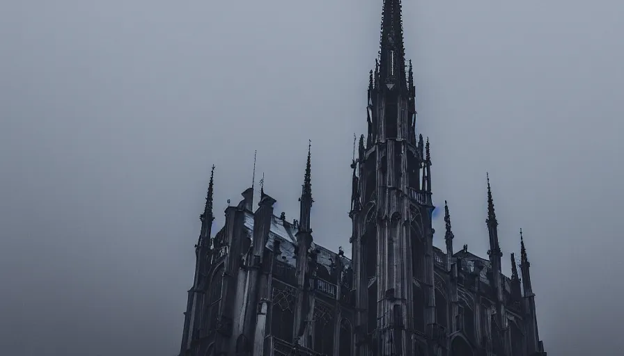 Image similar to strees view of neo - gothic brussels, fog, hyperdetailed, artstation, cgsociety, 8 k