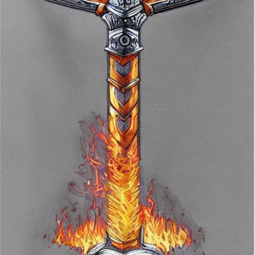 Prompt: art of a flaming epic sword, high detailed