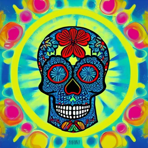 Image similar to fancy colourful skull