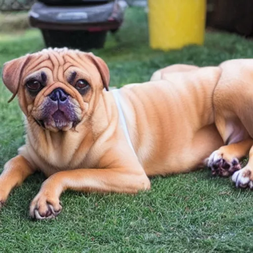 Prompt: dog covered in beans