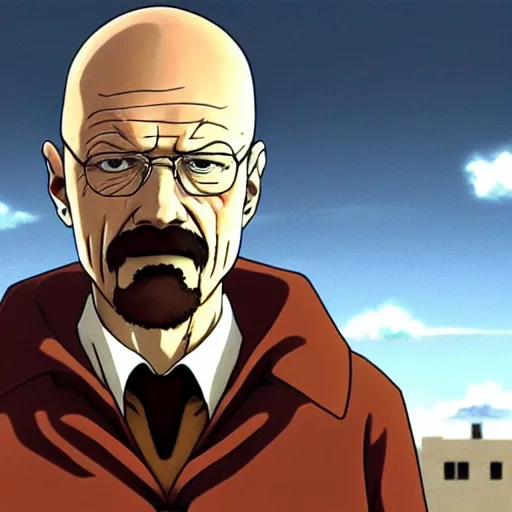 Prompt: Walter White from breaking bad in Attack On titan, anime