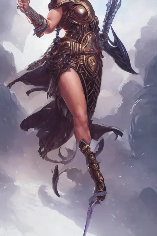 Image similar to amazon valkyrie athena, d & d, fantasy, portrait, highly detailed, headshot, digital painting, trending on artstation, concept art, sharp focus, illustration, art by artgerm and greg rutkowski and magali villeneuve