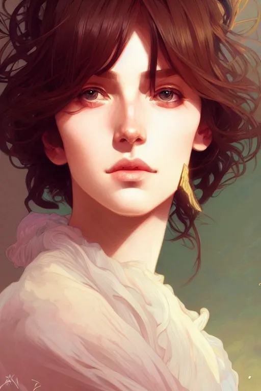 Prompt: a portrait of hange zoe, fantasy, sharp focus, intricate, elegant, digital painting, artstation, matte, highly detailed, concept art, illustration, ambient lighting, art by ilya kuvshinov, artgerm, alphonse mucha, and greg rutkowski