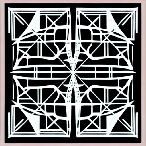 Image similar to black and white svg vector art panel for cnc plasma, laser, stencil, unique art deco forest circuit board design